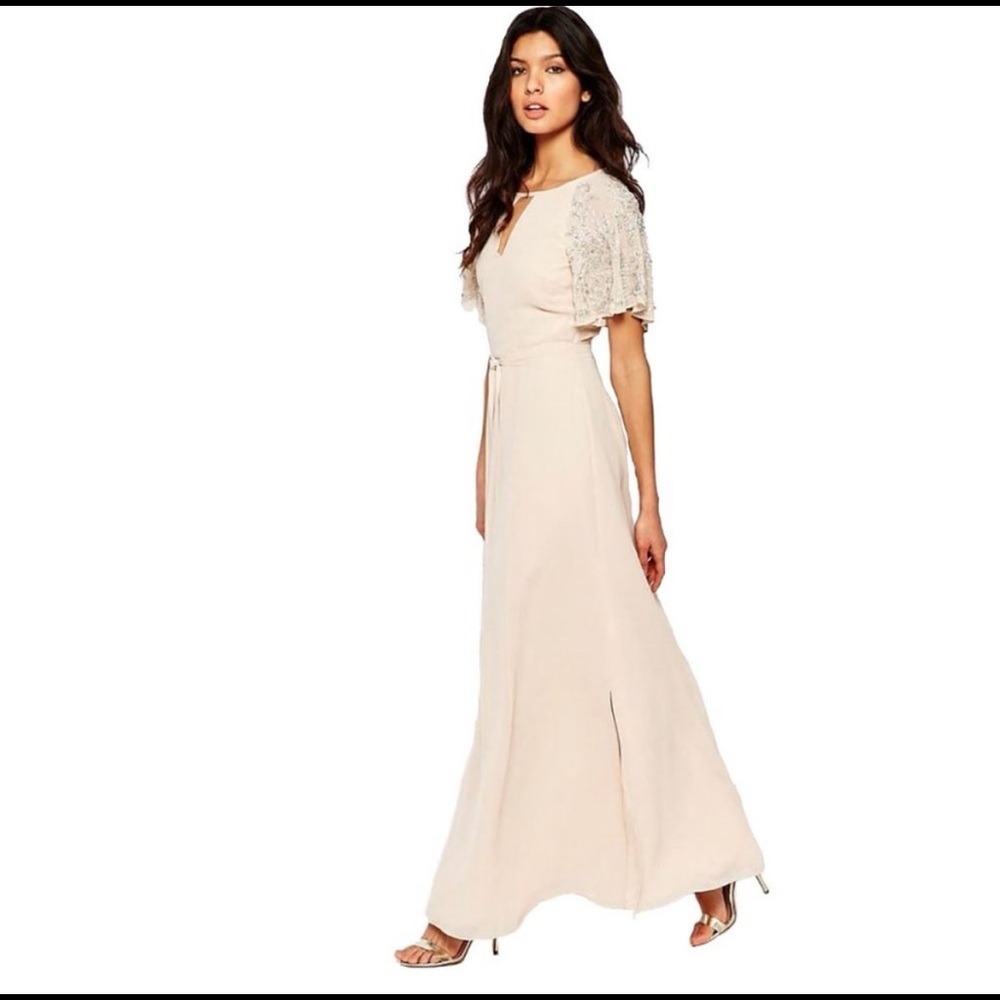 NWT River Island Champagne Beaded Bridesmaids Dress